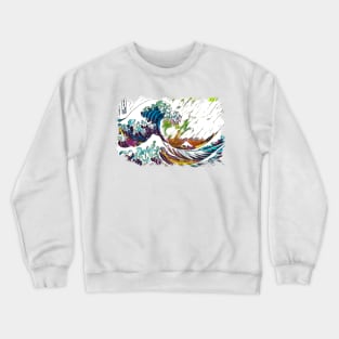 ✪ The Great Wave Off Kanagawa ✪ Abstract Ukiyo-e Historic Japanese Manga Art Crewneck Sweatshirt